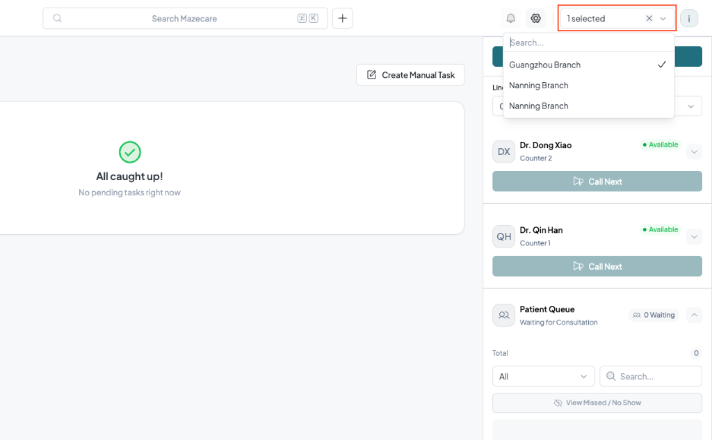 Global Branch Selector